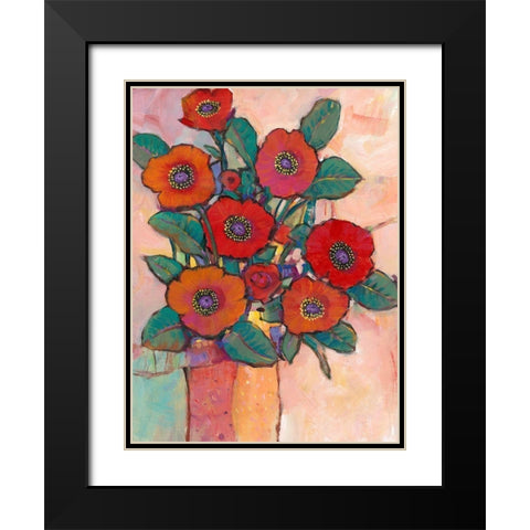 Poppies in a Vase I Black Modern Wood Framed Art Print with Double Matting by OToole, Tim