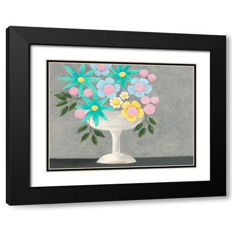 Nouveau Flowers II Black Modern Wood Framed Art Print with Double Matting by Moore, Regina
