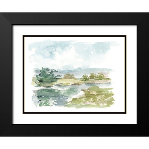 Spring Watercolor Sketch VI Black Modern Wood Framed Art Print with Double Matting by Harper, Ethan