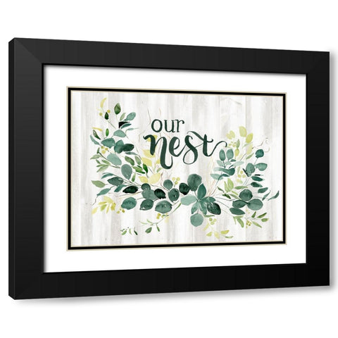 Welcome Wreath IV Black Modern Wood Framed Art Print with Double Matting by Parker, Jennifer Paxton