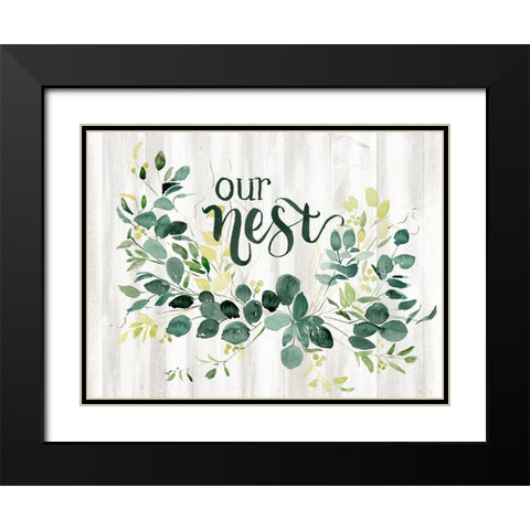 Welcome Wreath IV Black Modern Wood Framed Art Print with Double Matting by Parker, Jennifer Paxton