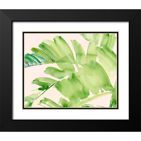 Peachy Palms II Black Modern Wood Framed Art Print with Double Matting by Parker, Jennifer Paxton