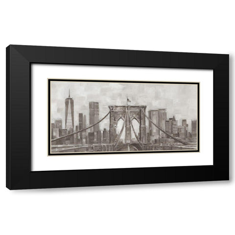 New York Panoramic Black Modern Wood Framed Art Print with Double Matting by Harper, Ethan
