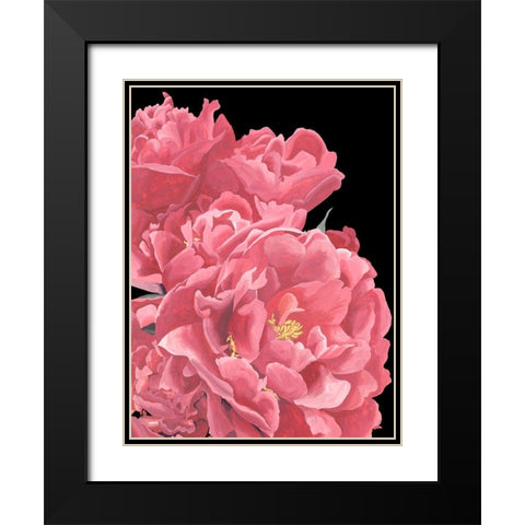 Peonies of My Heart I Black Modern Wood Framed Art Print with Double Matting by Wang, Melissa