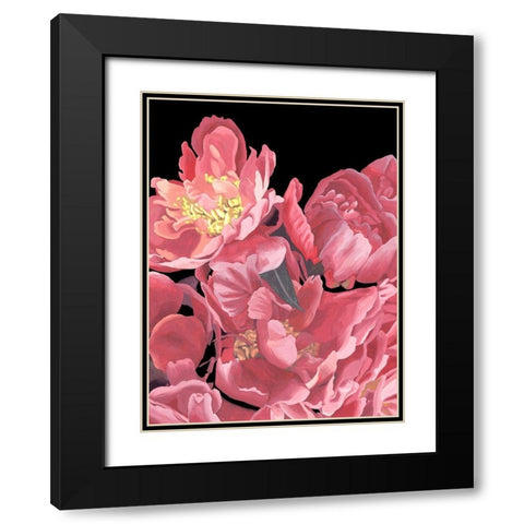 Peonies of My Heart II Black Modern Wood Framed Art Print with Double Matting by Wang, Melissa