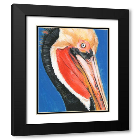 Vibrant Pelican II Black Modern Wood Framed Art Print with Double Matting by Parker, Jennifer Paxton