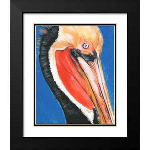 Vibrant Pelican II Black Modern Wood Framed Art Print with Double Matting by Parker, Jennifer Paxton