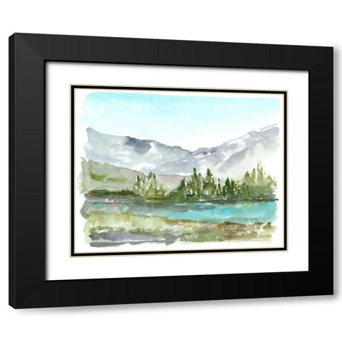 Plein Air Reservoir II Black Modern Wood Framed Art Print with Double Matting by Harper, Ethan