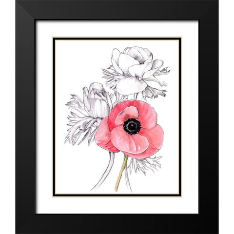 Anemone by Number I Black Modern Wood Framed Art Print with Double Matting by Parker, Jennifer Paxton