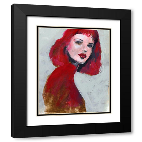 Fem Portrait I Black Modern Wood Framed Art Print with Double Matting by Parker, Jennifer Paxton