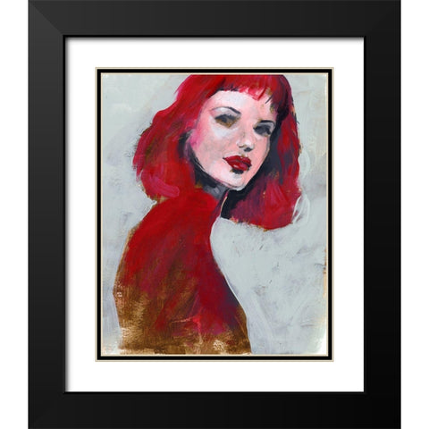 Fem Portrait I Black Modern Wood Framed Art Print with Double Matting by Parker, Jennifer Paxton