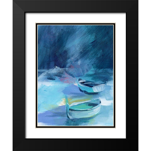 Cove Boats II Black Modern Wood Framed Art Print with Double Matting by Parker, Jennifer Paxton