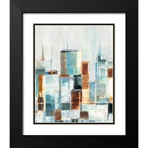 City Colors I Black Modern Wood Framed Art Print with Double Matting by Harper, Ethan