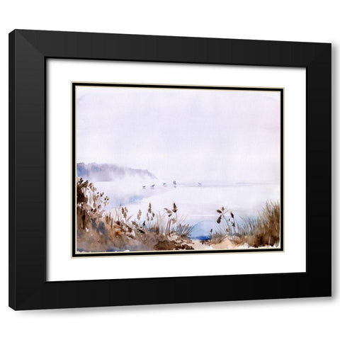 Sea Oats Mist I Black Modern Wood Framed Art Print with Double Matting by Parker, Jennifer Paxton