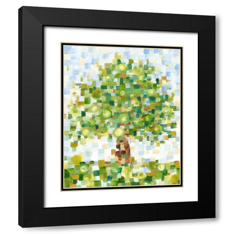 Quilted Tree II Black Modern Wood Framed Art Print with Double Matting by Harper, Ethan