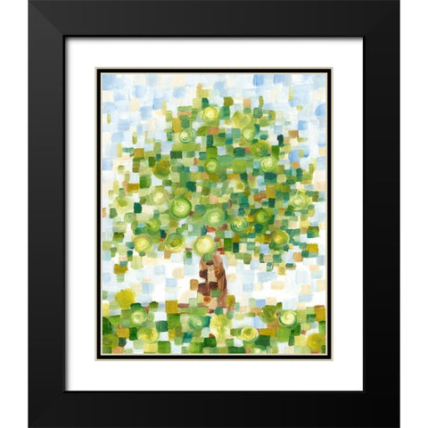 Quilted Tree II Black Modern Wood Framed Art Print with Double Matting by Harper, Ethan