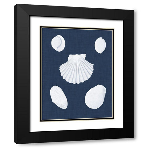 Coquillages Blancs III Black Modern Wood Framed Art Print with Double Matting by Vision Studio