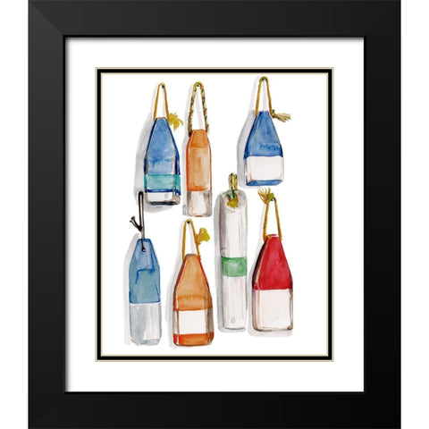 Watercolor Buoys I Black Modern Wood Framed Art Print with Double Matting by Parker, Jennifer Paxton