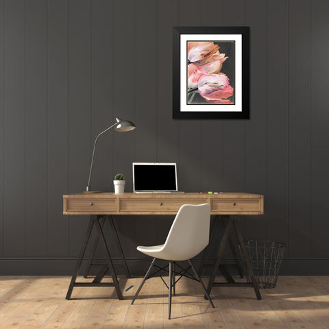 Pastel Parrot Tulips IV Black Modern Wood Framed Art Print with Double Matting by Parker, Jennifer Paxton