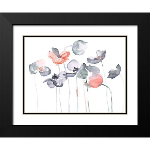 Poppy Haze I Black Modern Wood Framed Art Print with Double Matting by Parker, Jennifer Paxton
