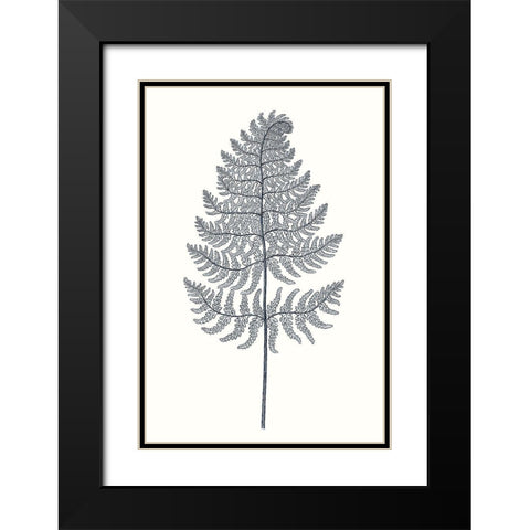 Indigo Botany Study VIII Black Modern Wood Framed Art Print with Double Matting by Vision Studio