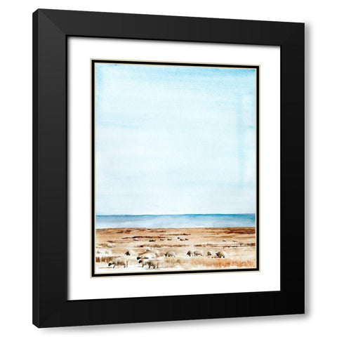 Scottish Ewes I Black Modern Wood Framed Art Print with Double Matting by Parker, Jennifer Paxton