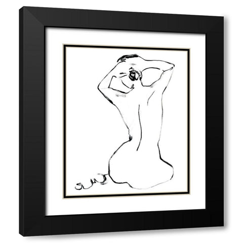 Fixing the Bun I Black Modern Wood Framed Art Print with Double Matting by Parker, Jennifer Paxton