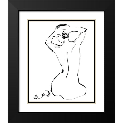 Fixing the Bun I Black Modern Wood Framed Art Print with Double Matting by Parker, Jennifer Paxton