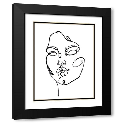 Linear Thoughts I Black Modern Wood Framed Art Print with Double Matting by Parker, Jennifer Paxton