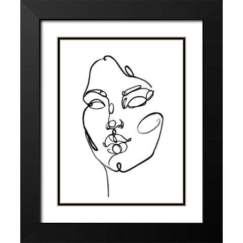 Linear Thoughts I Black Modern Wood Framed Art Print with Double Matting by Parker, Jennifer Paxton