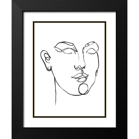 Linear Thoughts II Black Modern Wood Framed Art Print with Double Matting by Parker, Jennifer Paxton