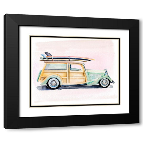 Surf Wagon IV Black Modern Wood Framed Art Print with Double Matting by Parker, Jennifer Paxton