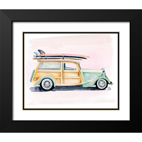Surf Wagon IV Black Modern Wood Framed Art Print with Double Matting by Parker, Jennifer Paxton