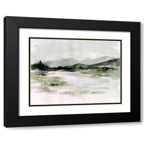 Lake Mist I Black Modern Wood Framed Art Print with Double Matting by Parker, Jennifer Paxton