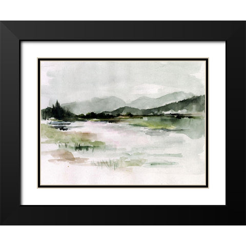 Lake Mist I Black Modern Wood Framed Art Print with Double Matting by Parker, Jennifer Paxton