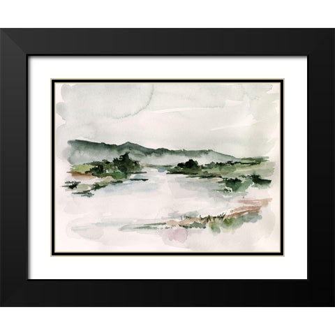 Lake Mist II Black Modern Wood Framed Art Print with Double Matting by Parker, Jennifer Paxton