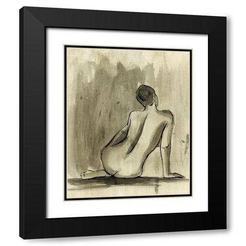 Sumi-e Figure II Black Modern Wood Framed Art Print with Double Matting by Harper, Ethan