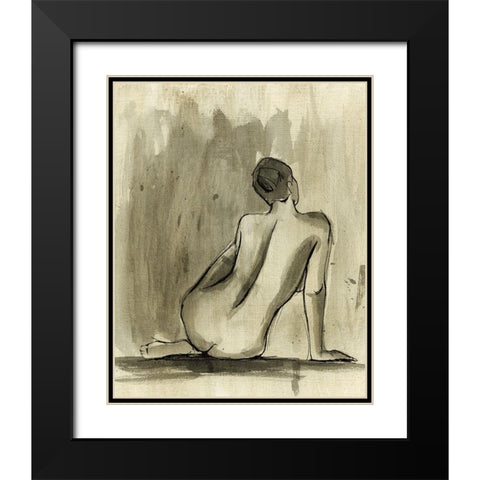 Sumi-e Figure II Black Modern Wood Framed Art Print with Double Matting by Harper, Ethan
