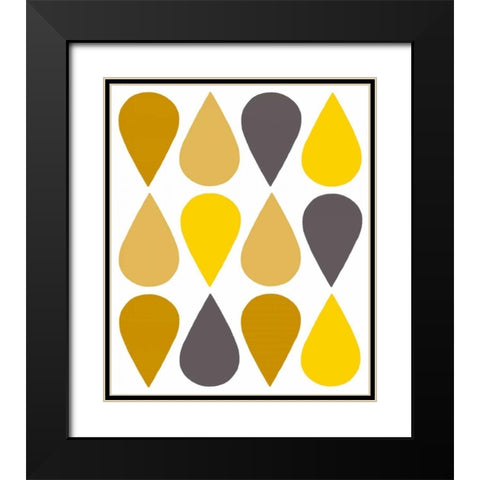 Raindrops III Black Modern Wood Framed Art Print with Double Matting by Zarris, Chariklia