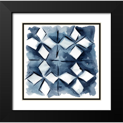Indigo Study IV Black Modern Wood Framed Art Print with Double Matting by Zarris, Chariklia