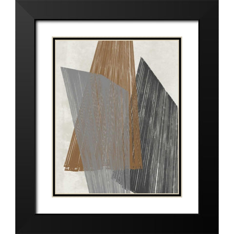 Triangle Stripes I Black Modern Wood Framed Art Print with Double Matting by Goldberger, Jennifer