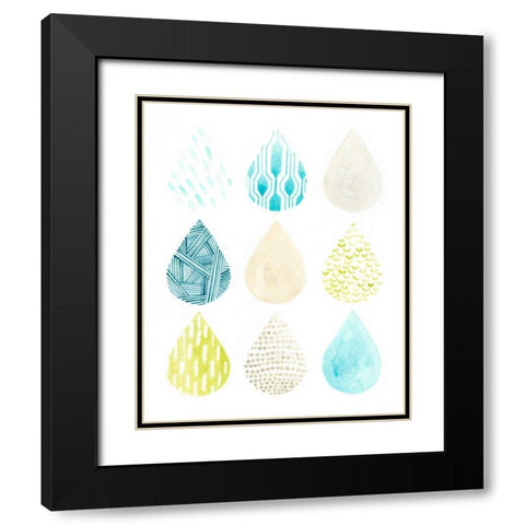 Pattern Drops I Black Modern Wood Framed Art Print with Double Matting by Vess, June Erica
