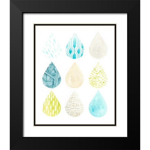 Pattern Drops I Black Modern Wood Framed Art Print with Double Matting by Vess, June Erica