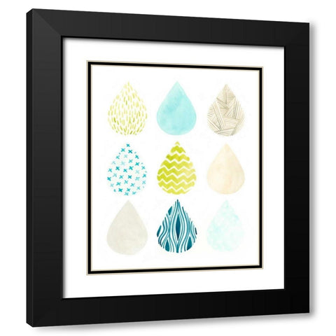 Pattern Drops II Black Modern Wood Framed Art Print with Double Matting by Vess, June Erica