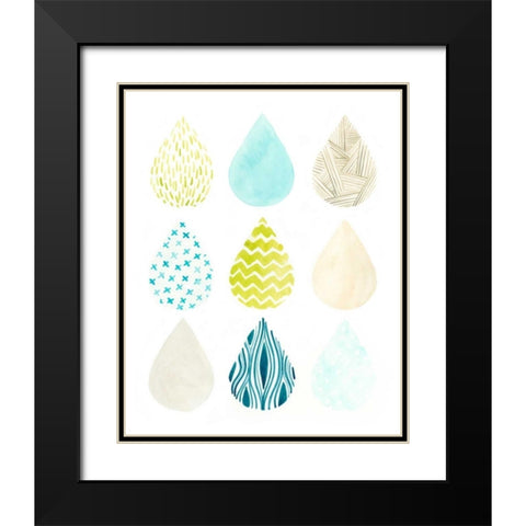 Pattern Drops II Black Modern Wood Framed Art Print with Double Matting by Vess, June Erica