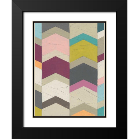 Confetti Prism II Black Modern Wood Framed Art Print with Double Matting by Vess, June Erica