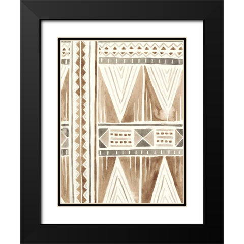 Tribal Impressions I Black Modern Wood Framed Art Print with Double Matting by Vess, June Erica