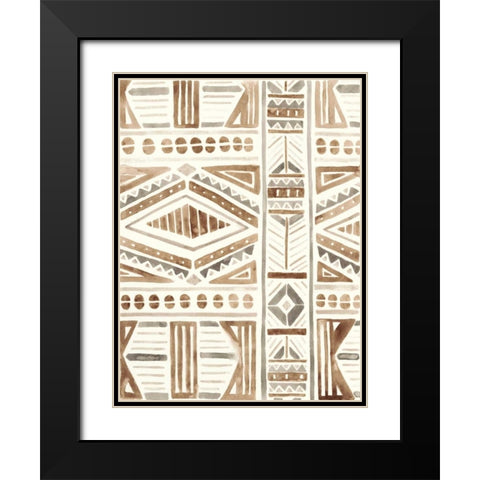 Tribal Impressions II Black Modern Wood Framed Art Print with Double Matting by Vess, June Erica