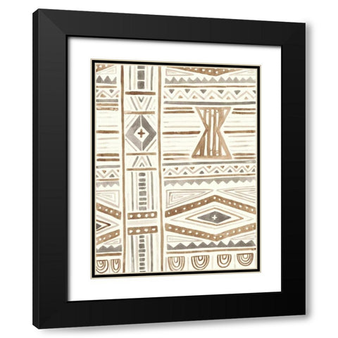 Tribal Impressions III Black Modern Wood Framed Art Print with Double Matting by Vess, June Erica