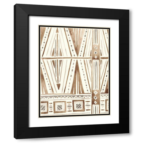 Tribal Impressions IV Black Modern Wood Framed Art Print with Double Matting by Vess, June Erica